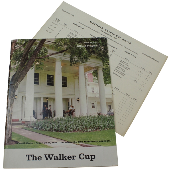 1957 The Walker Cup at The Minikahda Club Official Program with Pairing Sheet