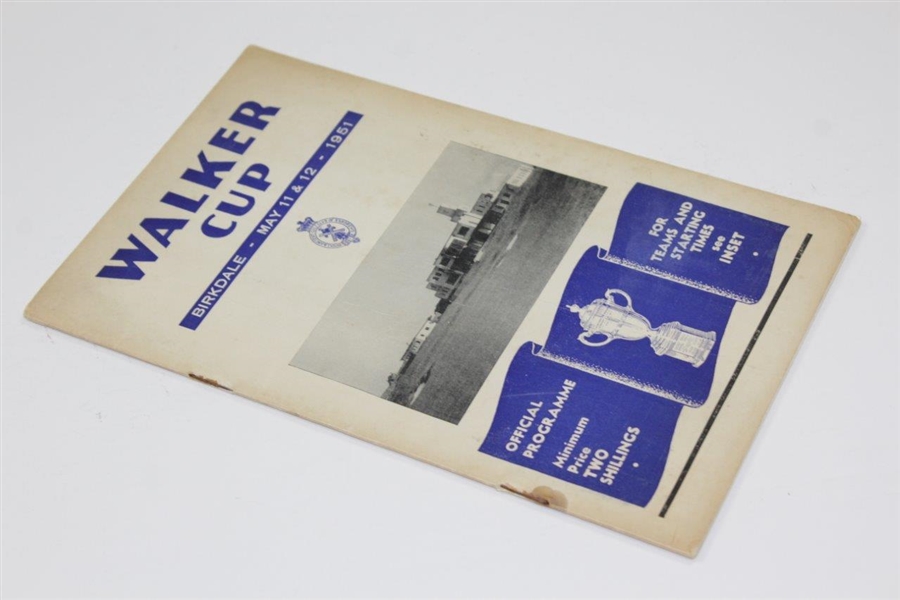 1951 The Walker Cup at Royal Birkdale Program w/Pairing Sheet & 4 Type 3 Photos