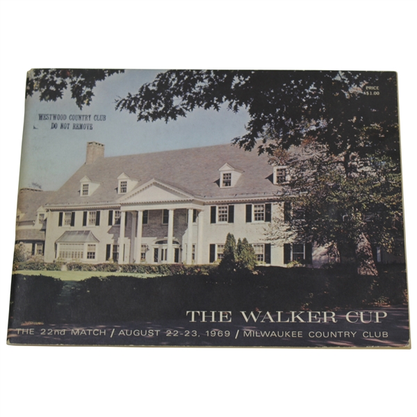 1969 The Walker Cup at Milwaukee Country Club Official Program