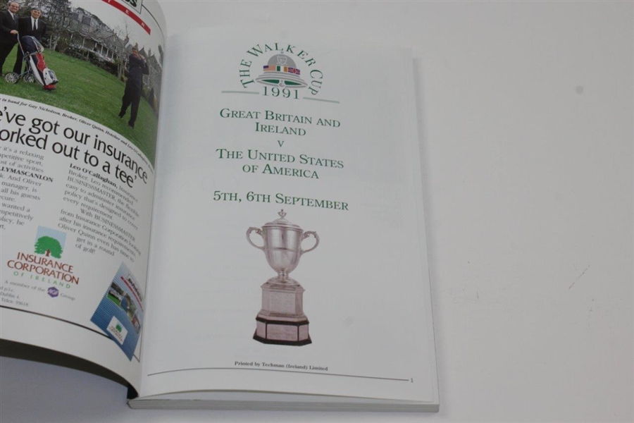 1991 The Walker Cup at Portmarnock Golf Club Official Program