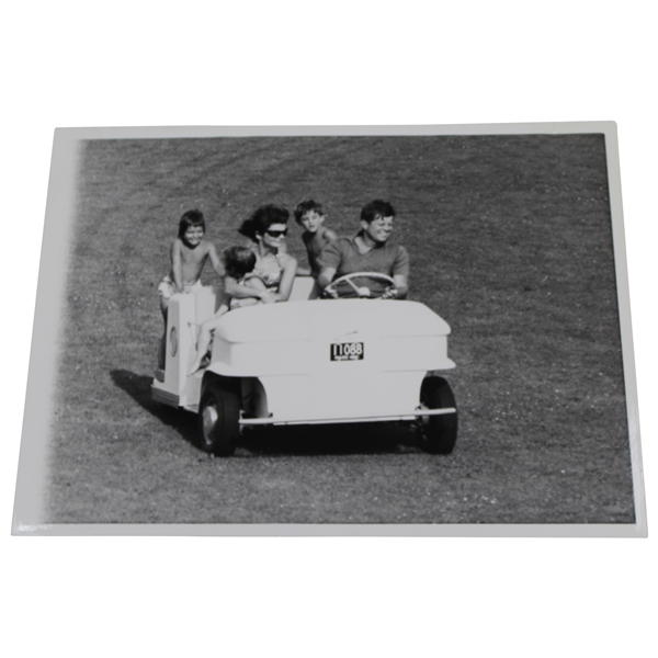 President John F. Kennedy & Family Golf Cart Photo - Card In Kennedy Set Made From This Image