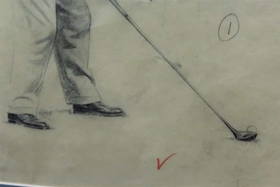 Original Artwork Hogan's Five Lessons Sketching by Anthony Ravielli - Framed