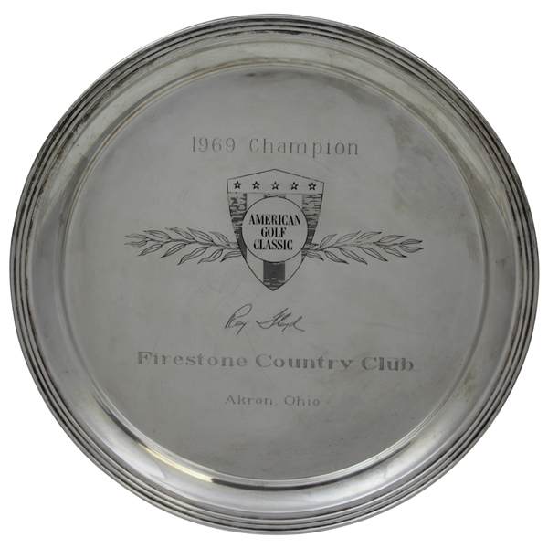 Champion Ray Floyd's 1969 American Golf Classic at Firestone Sterling Silver Winner's Tray