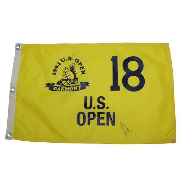 Ernie Els Signed 1994 US Open at Oakmont Yellow Screen Flag JSA ALOA