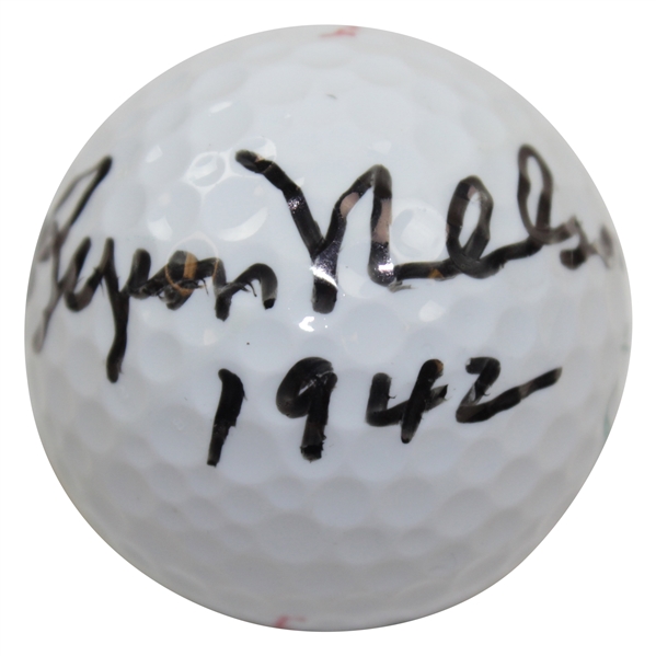 Byron Nelson Signed Titleist Masters Golf Ball with '1942' Inscription JSA ALOA