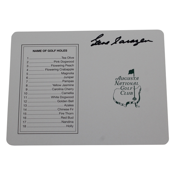 Gene Sarazen Signed Augusta National Scorecard JSA ALOA
