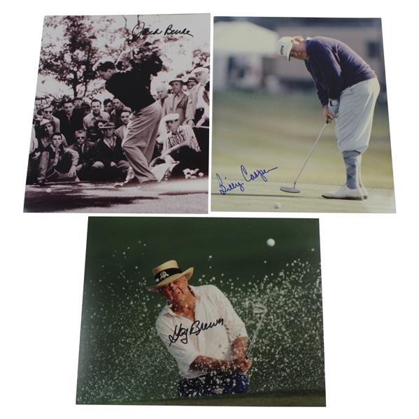 Jack Burke, Billy Casper, & Gay Brewer Signed Golf Photos JSA ALOA