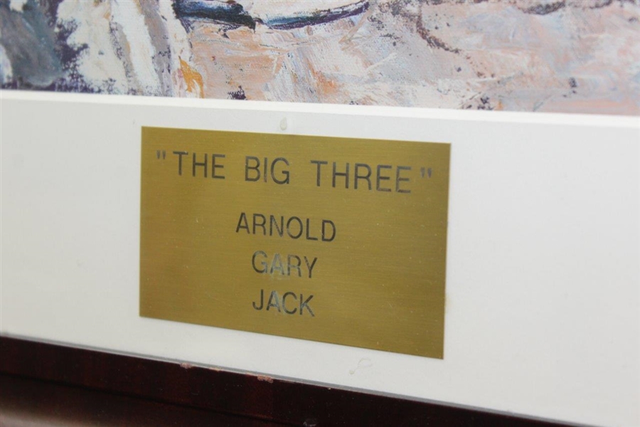 Arnold Palmer, Jack Nicklaus, & Gary Player 'The Big Three' Signed Canvas Print - Swilken Bridge JSA ALOA