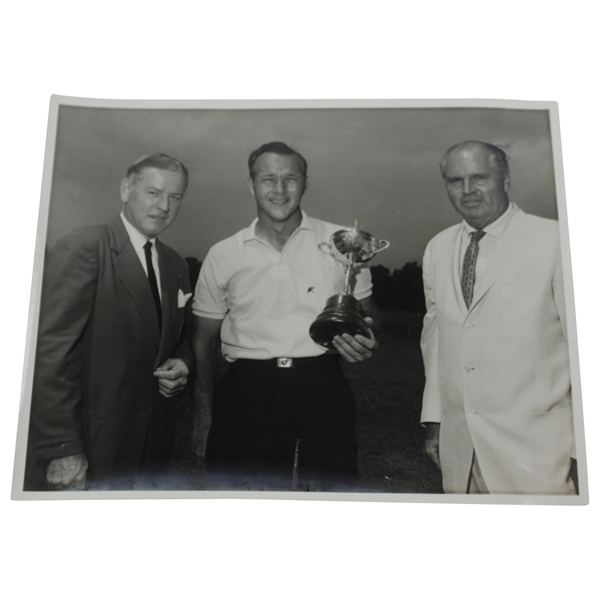 Arnold Palmer Holding Ryder Cup Trophy with Jack Sargent Wire Photo