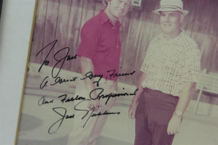 Jack Nicklaus Signed Photo to Jack Sargent with Inscription - Framed JSA ALOA