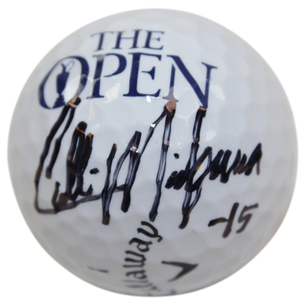 Collin Morikawa Signed The OPEN Championship Logo Ball with '-15' Inscription JSA #WIT719837