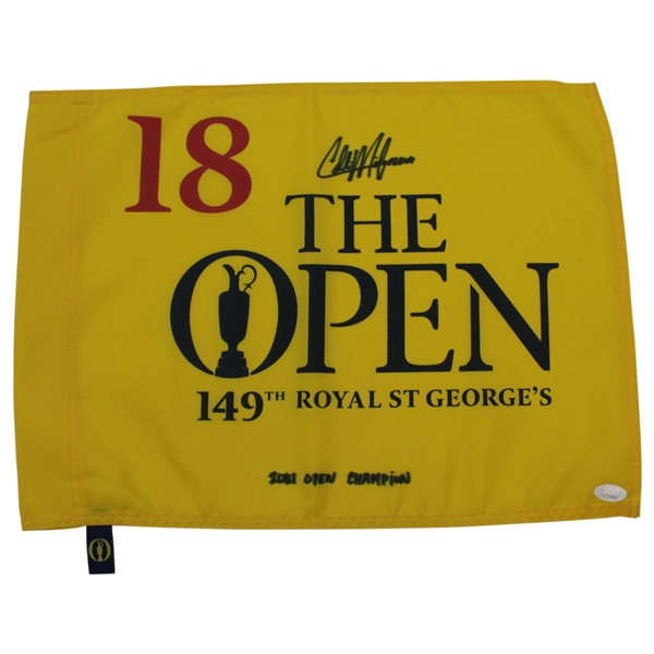 Collin Morikawa Signed The OPEN at Royal St. George's Screen Flag with '2021 Open Champion' JSA #WIT719843