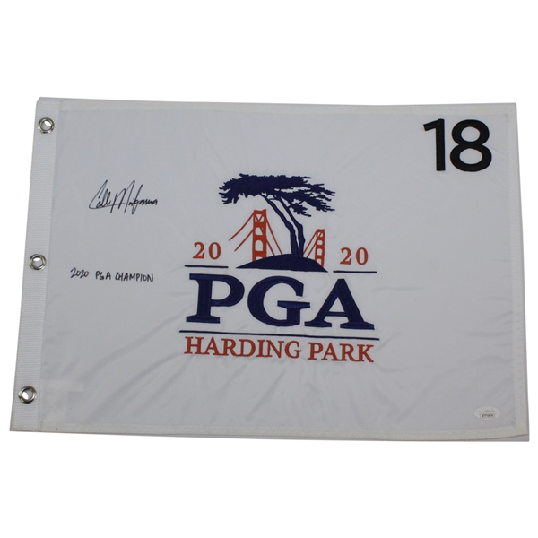 Collin Morikawa Signed 2020 PGA at Harding Park Flag with '2020 PGA Champion' JSA #WIT719879