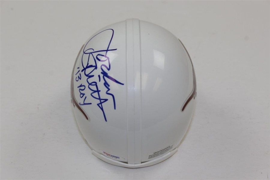 Jordan Spieth Signed 2013 Texas Longhorns Mini Helmet with '13 ROY PSA/DNA #W52972