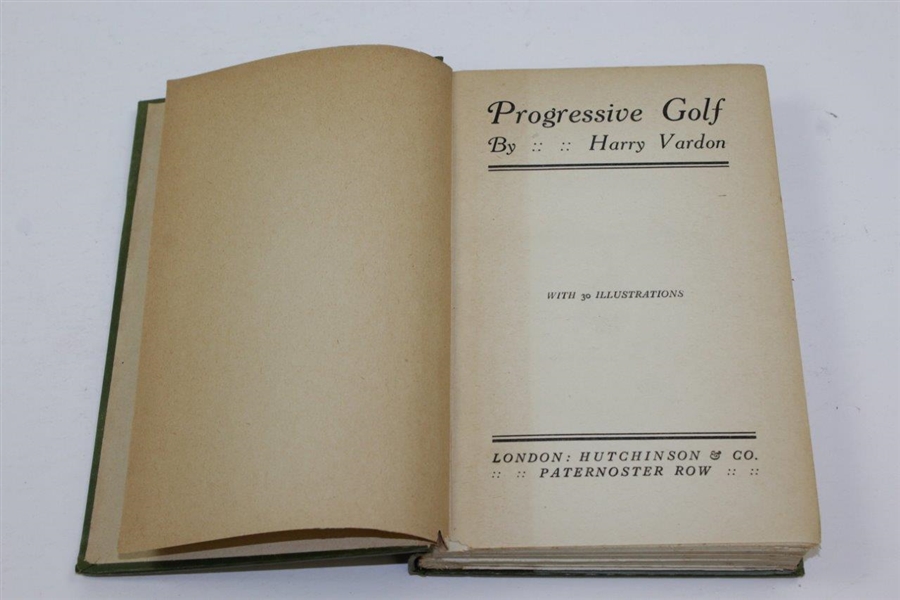 1920 'Progressive Golf' Book by Harry Vardon with Loose Dust Cover