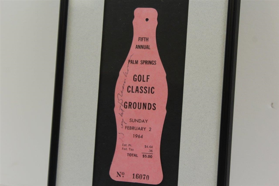 Dwight Eisenhower Signed 1964 Palm Springs Golf Classic Grounds Ticket #16070 - Framed JSA ALOA