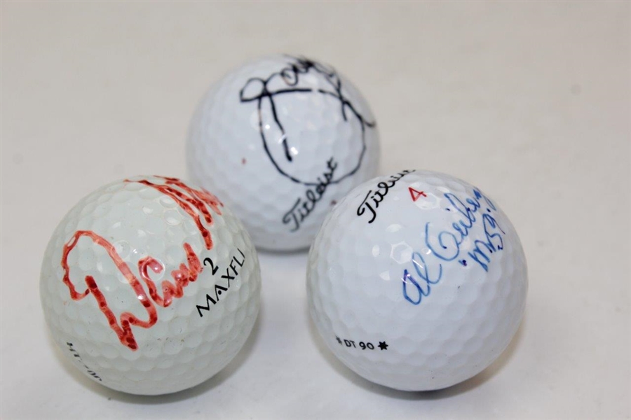 Three(3) PGA Champions Signed Golf Balls - Jason Day, Al Geiberger, & Dave Stockton JSA ALOA