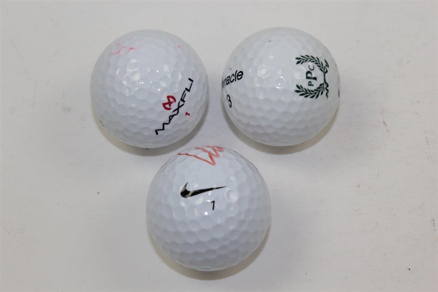 Three(3) US Open Champions Signed Golf Balls - Jim Furyk, Webb Simpson, & Tom Kite JSA ALOA