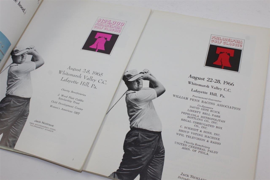 1965 & 1966 Philadelphia Golf Classic at Whitemarsh Valley CC Official Programs