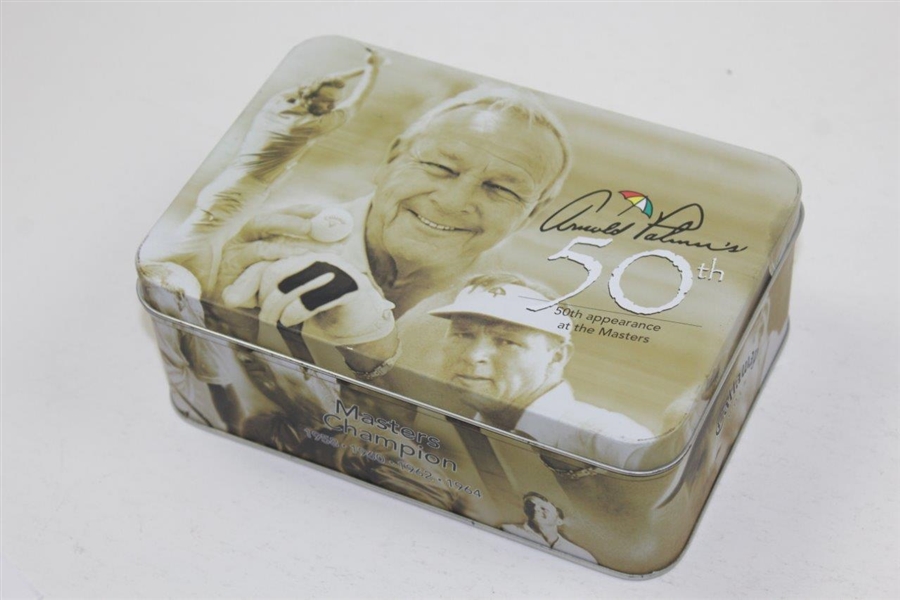 Arnold Palmer 50th Masters Tribute Box With 4 Balls & Coin