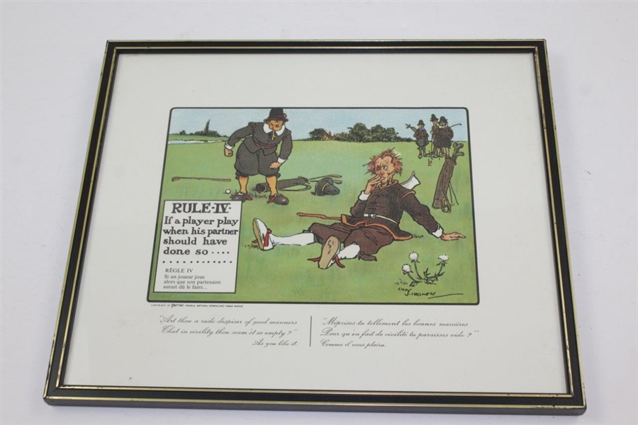 Golf Cartoon Rules Framed Pieces - Rule I, III, IV, & VII