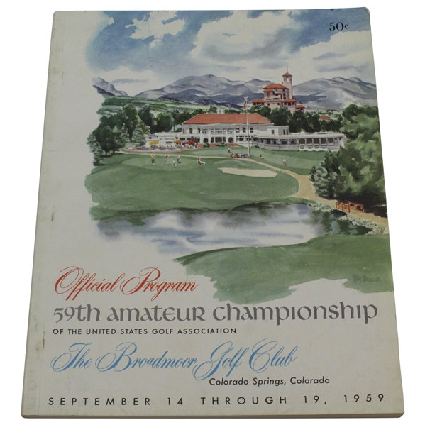 1959 US Amateur Championship at The Broadmoor Golf Club Official Program - Jack Nicklaus Winner