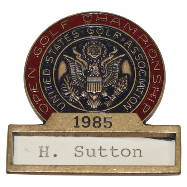 Hal Sutton's 1985 US Open Championship at Oakland Hills Contestant Badge