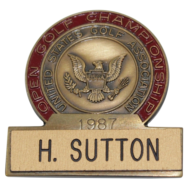 Hal Sutton's 1987 US Open Championship at The Olympic Club Contestant Badge