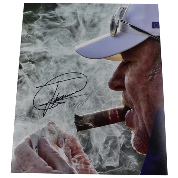 Miguel Angel Jimenez Signed Photo - Lighting Up His Cigar JSA ALOA