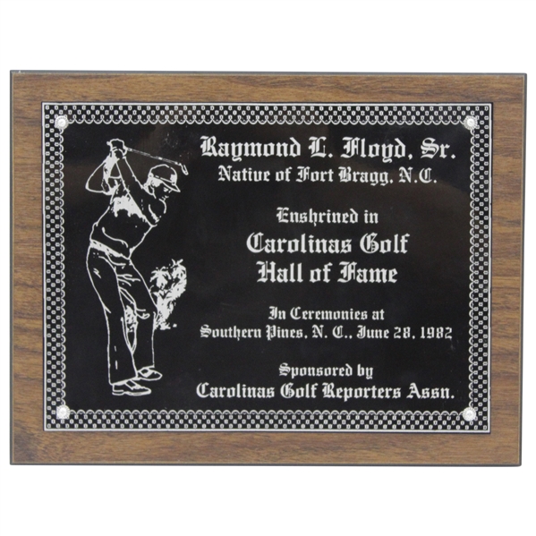 Ray Floyd's 1982 Carolinas Golf Hall of Fame Induction Plaque