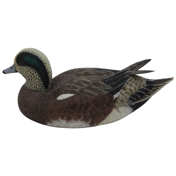 Ray Floyd's Carved Wooden Green Eye Full Size Duck Decoy by Master Carver Warren Saunders