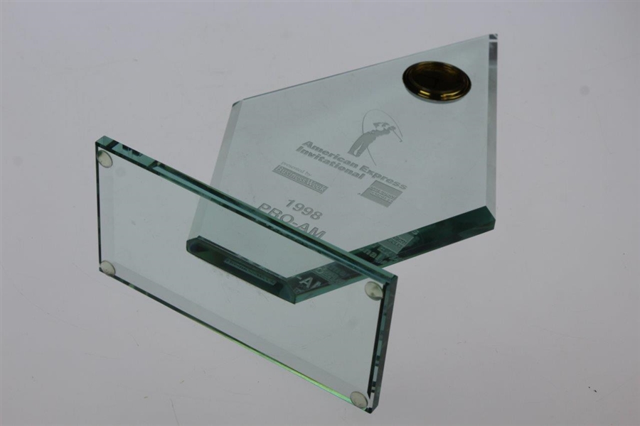 Ray Floyd's 1998 American Express Invitational Pro-Am Glass Clock Display Trophy