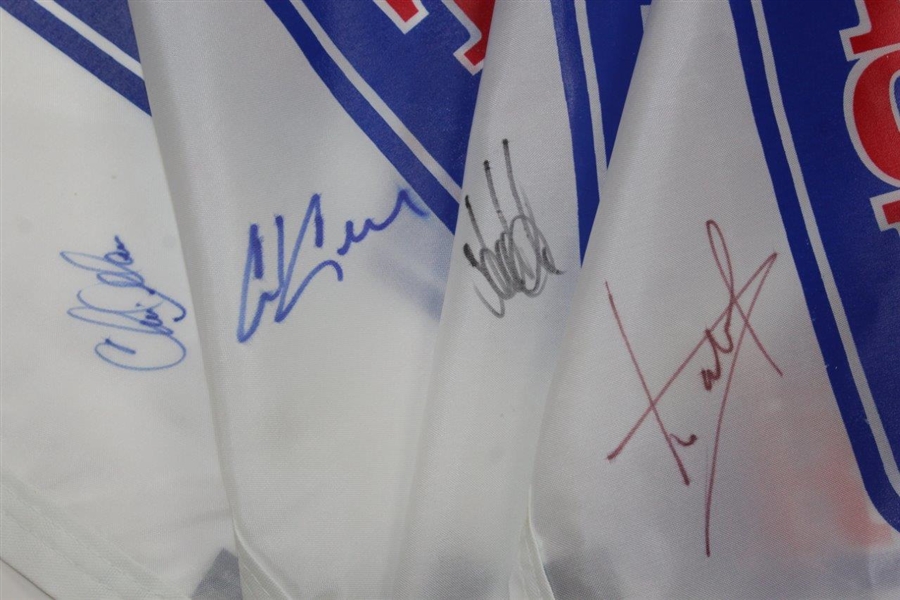 Luke Donald & Three(3) others Signed PGA Tour White Screen Flags JSA ALOA
