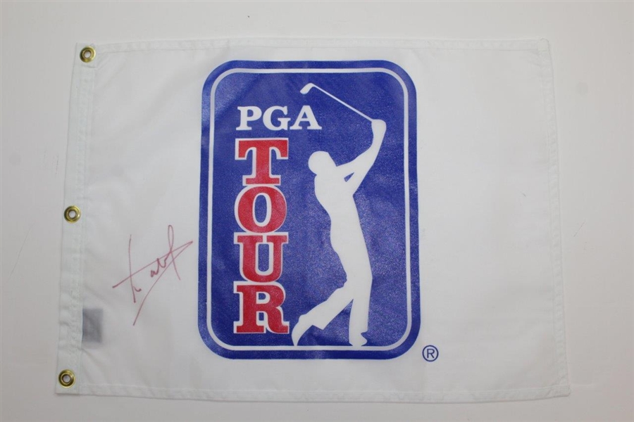 Luke Donald & Three(3) others Signed PGA Tour White Screen Flags JSA ALOA