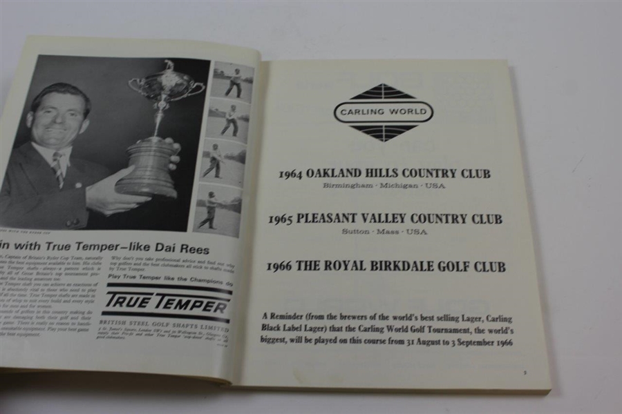 1965 Ryder Cup Official at Royal Birkdale Golf Club Souvenir Program 