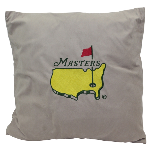 Masters Logo Suede Pillow - Tan