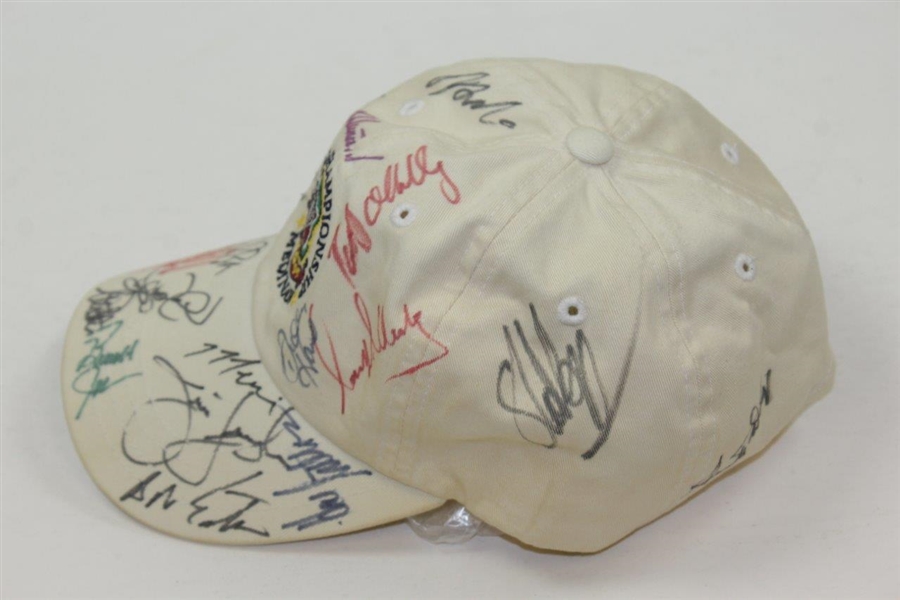 Mickelson, Furyk, Langer, & more Signed 1999 PGA Championship at Medinah Hat JSA ALOA