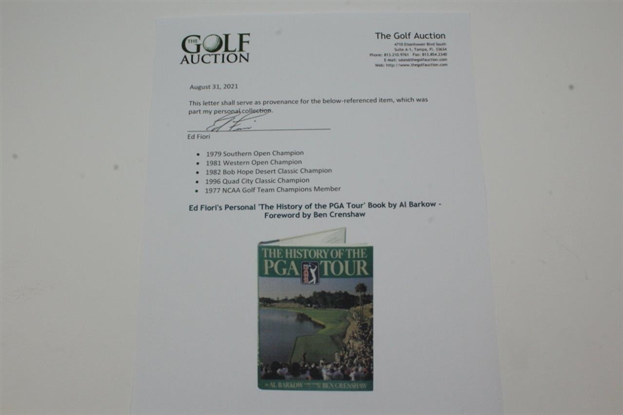 Ed Fiori's Personal 'The History of the PGA Tour' Book by Al Barkow - Foreword by Ben Crenshaw