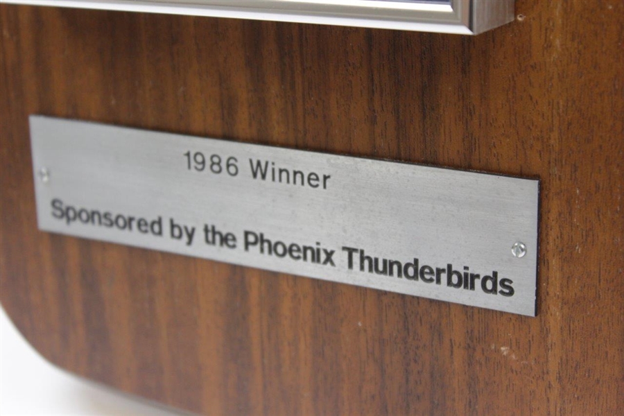 Champion Hal Sutton's 1986 Phoenix Open Winner's Plaque with Thunderbirds Necklace