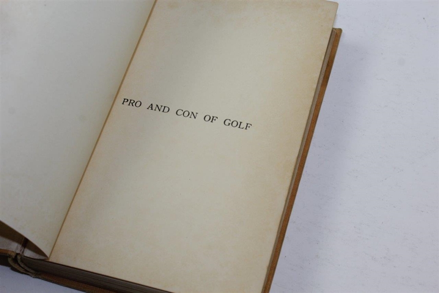 1915 'The Pro And Con Of Golf' Golf Book by Alexander H. Revell