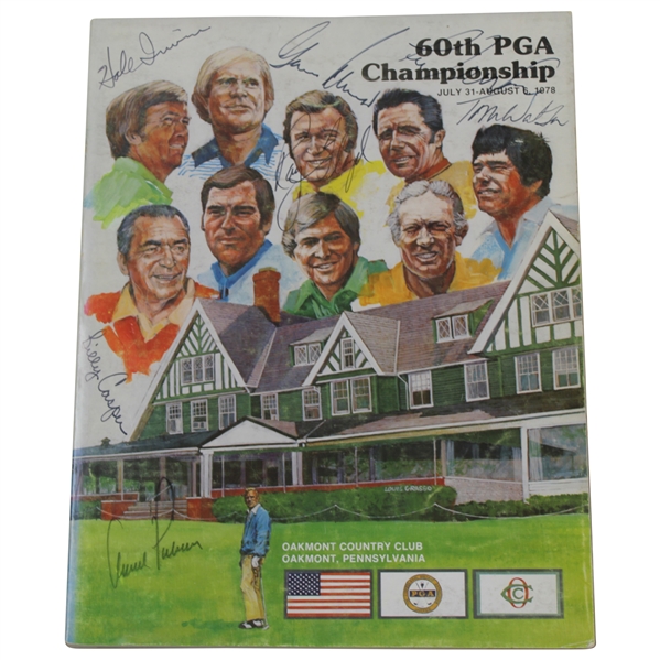 Palmer, Player, Trevino, Watson & others Signed 1978 PGA at Oakmont Program JSA ALOA