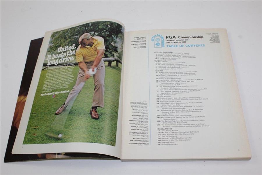 Palmer, Player, Trevino, Watson & others Signed 1978 PGA at Oakmont Program JSA ALOA
