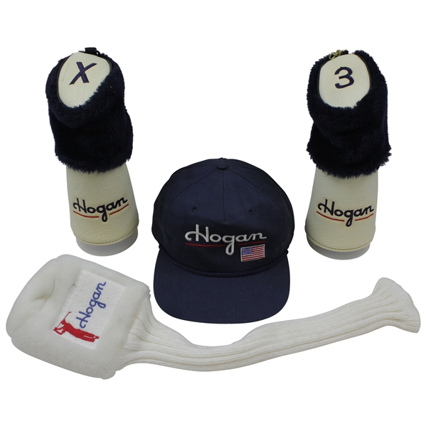 Ben Hogan Co. Club Headcovers (3) & Hogan Hat with American Flag