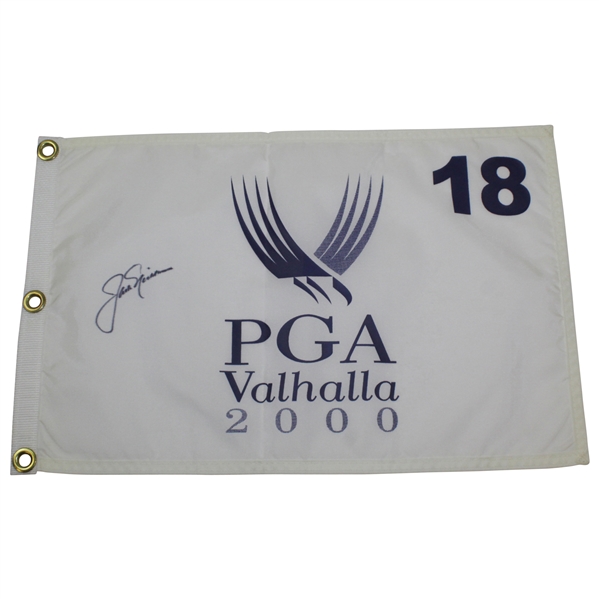 Jack Nicklaus Signed 2000 PGA at Valhalla White Screen Flag JSA ALOA