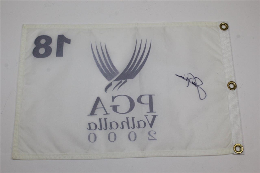 Jack Nicklaus Signed 2000 PGA at Valhalla White Screen Flag JSA ALOA