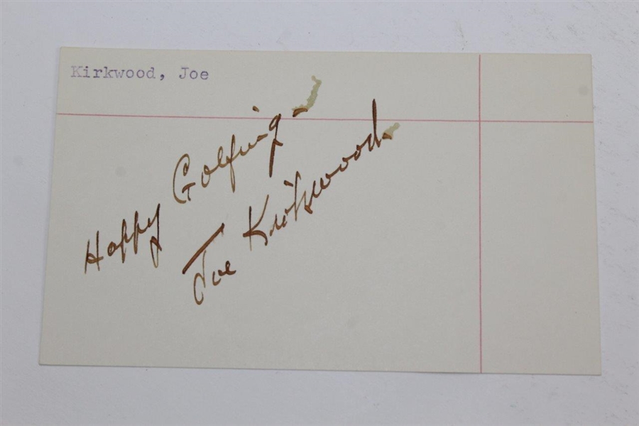 1951 Pabst Blue Ribbon Open Program with Champ Joe Kirkwood Signed 3x5 Card JSA ALOA