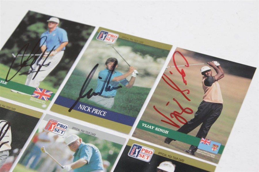 Casper, Langer, Mize, Singh, Price, Couples, & 3 others Signed Golf Cards JSA ALOA