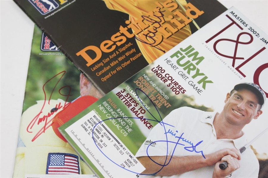 Jim Furyk, Mike Weir & Fuzzy Zoeller Signed Golf Magazines JSA ALOA