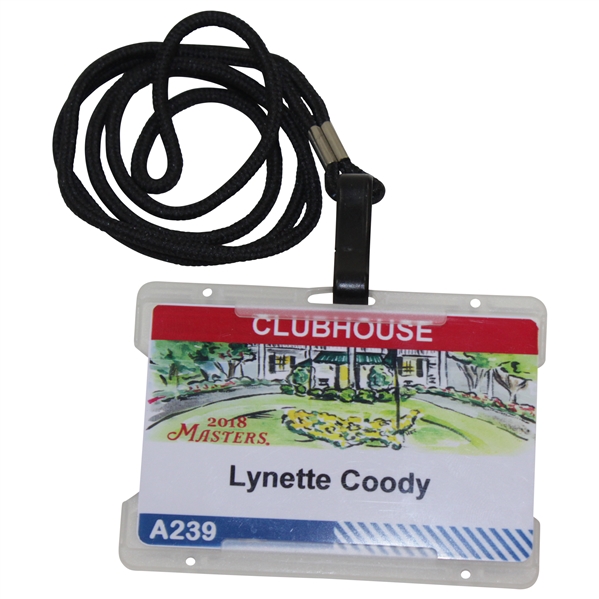 Lynette Coody's 2018 Masters Clubhouse Badge #A239 - Charles Coody Collection