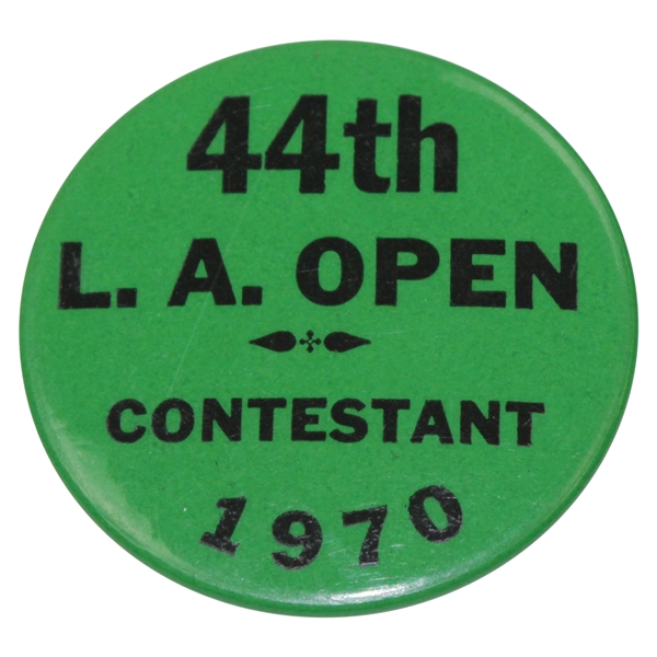Charles Coody's 1970 Los Angeles Open Contestant Badge - 44th